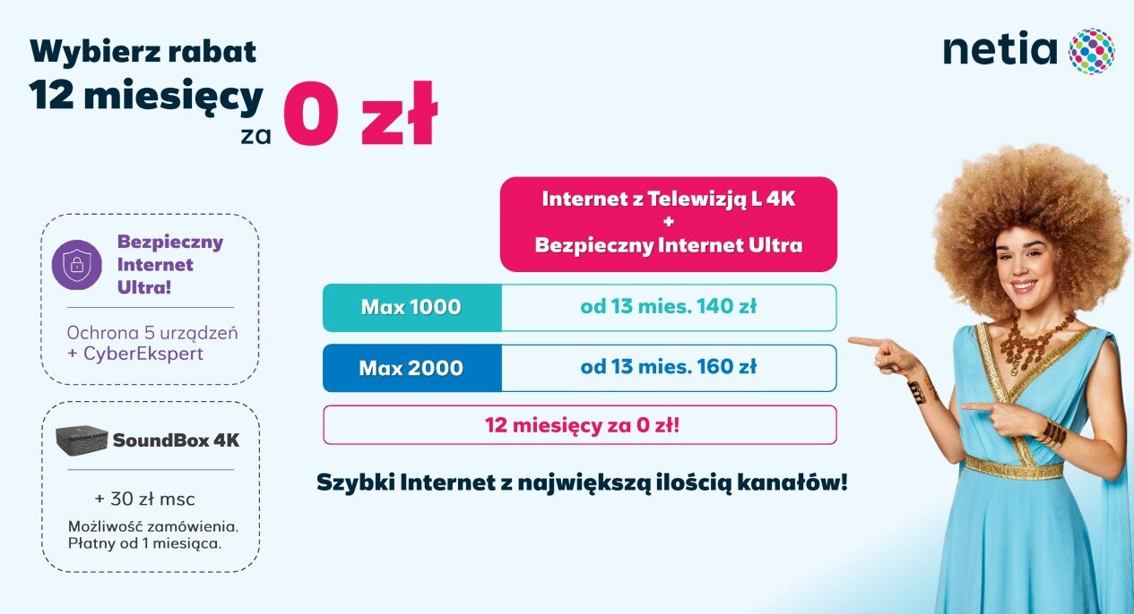 Technik instalujący światłowód Netia